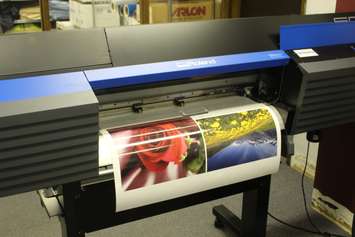 An industrial sized digital printer at the Downtown Mission, paid for thanks to a grant from the Ontario Trillium Foundation, January 12, 2017. (Photo by Mike Vlasveld)