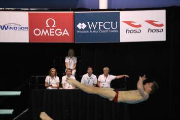 Divers compete in the FINA Diving World Series 2015 in Windsor, May 22, 2015. (Photo by Jason Viau)