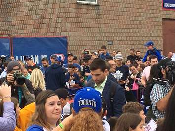 John Tavares arrives in Lucan for Kraft Hockeyville. (Photo by Ryan Drury)