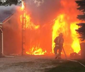 Firefighters respond to a blaze at a residence on Stanley Street in Blenheim on Sunday, September 19, 2021. (Photo courtesy of Sharon Lionnais)