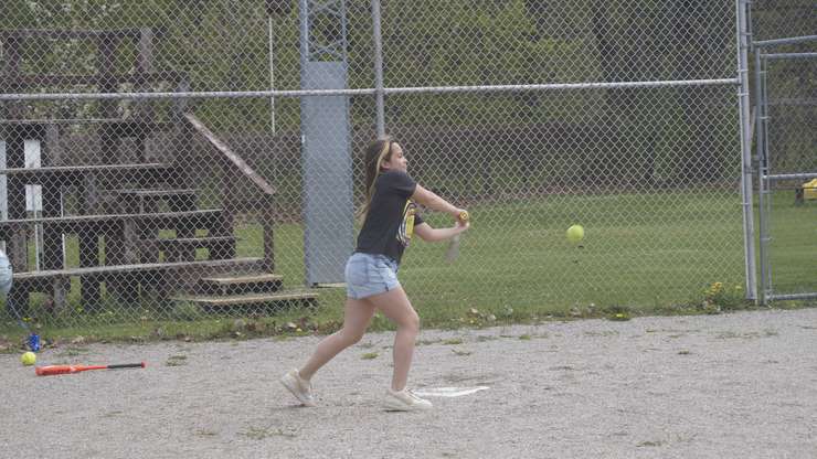 Impromptu game at the ballpark. May 1, 2024. (Photo by Natalia Vega) 