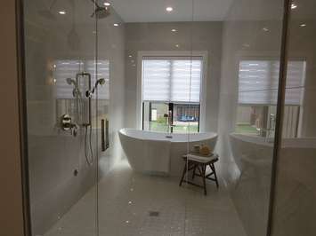 The master bedroom ensuite at 3536 Grand Oak Crossing. (Photo by Miranda Chant, Blackburn News)