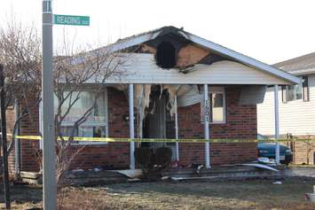 Damage after a house fire at 1501 Reading St. in Windsor, January 6, 2016.  (Photo by Adelle Loiselle)
