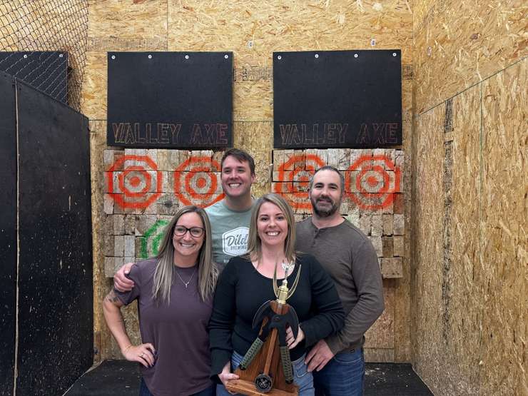 Winning team for Corrections Cares fundraiser held at Valley Axe on February 11, 2025. (Photo courtesy of Joel Bissonnette)