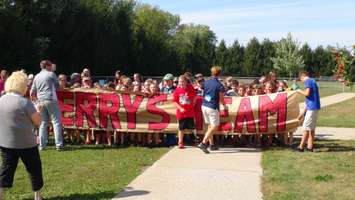 Students at Zone Township Central School students prepare to hold their Terry Fox Run (Photo by Jake Kislinsky)