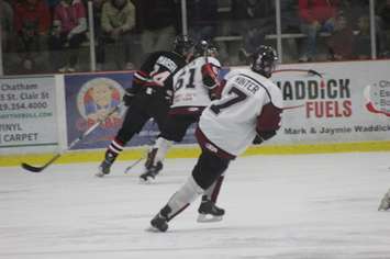 The Chatham Maroons take on the Sarnia Legionnaires, October 18, 2015. (Photo courtesy of Jocelyn McLaughlin)