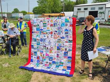 A Corunna 200 quilt made by local school children (Blackburn Media Photo by Josh Boyce)