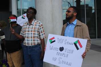 Protestors gather outside Windsor City Hall on June 11, 2019. Photo by Mark Brown, Blackburn News.