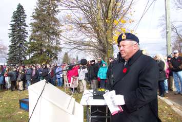 Hundreds gathered to attend the Mount Forest Remembrance Day ceremony to honour our veterans. (Photo by Campbell Cork)