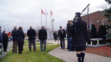Members of the community gathered at the Aamjiwnaang First Nation Cenotaph for the annual Remembrance Day ceremony. November 9, 2016 (BlackburnNews.com Photo by Melanie Irwin)