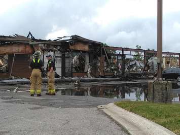 The aftermath of a fire that tore through businesses at 1700 Hyde Park Rd. in London on June 30, 2016. Photo taken July 1, 2016. (Photo courtesy of Avery Kloss)