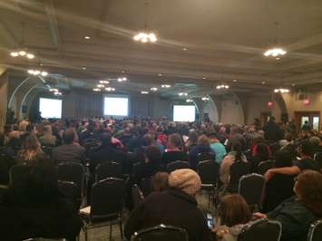 The Erie-St. Clair LHIN holds a special meeting at the Roma Club in Leamington on November 12, 2014 regarding the proposed closure of the obstetrics ward at Leamington District Memorial Hospital. (Photo by Ricardo Veneza)