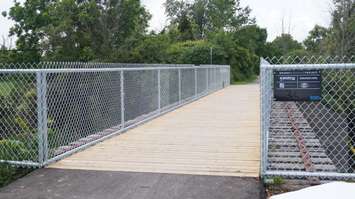 Dedication ceremony for the Ron Yorke Bridge dedicated to the former Bluewater Trail's Chair member. June 29, 2015 (BlackburnNews.com Photo by Briana Carnegie)