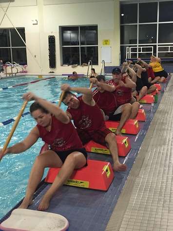 Raging Dragons of Chatham-Kent practicing at the community pool in Petrolia. January 31, 2017. (Photo courtesy of Charlene King)
