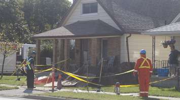 A partially collapsed home on Exmouth Street. September 23, 2019. (BlackburnNews photo by Colin Gowdy)