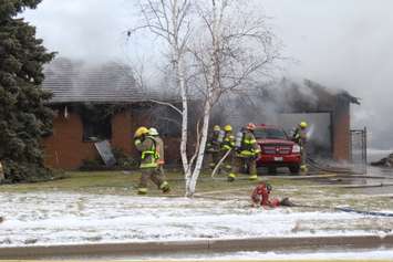 Fire at a house on Erie Street South in Merlin on January 8, 2020. (Photo by Allanah Wills)