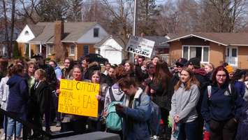 Student protest in Hanover on April 4, 2019. (Kirk Scott)