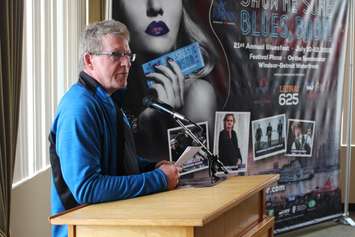 Producer for Bluesfest Windsor Ted Boomer talks about this year's line-up, May 6, 2015. (Photo by Mike Vlasveld)