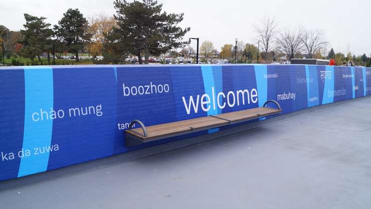 Welcoming pathway to the west entrance at Lambton College. November 2, 2023. (Photo by Natalia Vega)