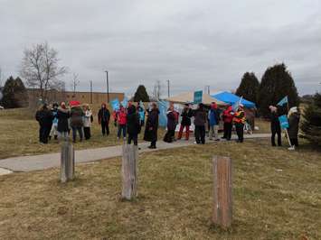 Teachers with OECTA on the picket lines - Feb 4/20 (Blackburnnews.com photo by Josh Boyce)