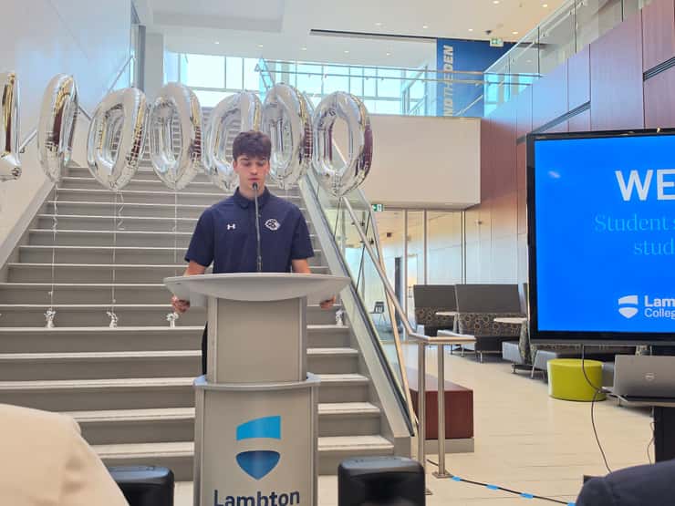 Lambton College Student Administrative Council President Albin Gashi (Blackburn Media photo by Josh Boyce)