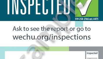 New inspection sign at Windsor-Essex County Health Unit. Jan 10, 2019. (Photo courtesy of WECHU)