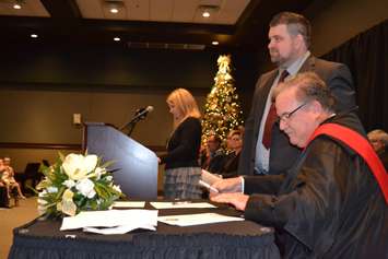 New members of council are sworn in for the 2018-2022 term at the John D Bradley Convention Centre in Chatham, December 3, 2018.  (Photo by Allanah Wills)