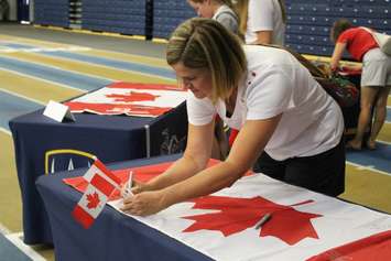 University of Windsor celebrates local Olympians with celebratory send-off, July 26, 2016. (photo by Maureen Revait) 