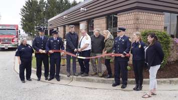 'Ribbon-cutting' ceremony at J. H. Fairbank Fire Training Centre. May 4, 2022. (Photo by Natalia Vega)