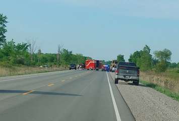 Collision reported on Highway 40 between Bentpath Line and Wilkesport Line. May 24, 2022. (Submitted photo)