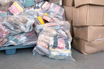 Bricks of cocaine are displayed at an OPP news conference. August 28, 2017. Photo provided by OPP.
