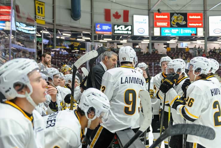 Guelph Storm at Sarnia Sting, Oct 14, 2026. Photo by Metcalfe Photography. 
