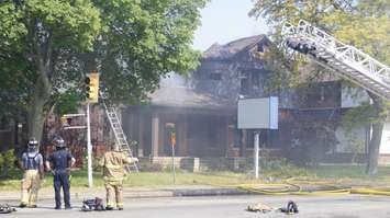 Sarnia Fire responds to a fire at Christina Street and Maxwell Street. 9 June 2023. (Photo by Sarnia News Today)