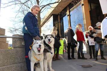 Dean Cresswell who found Justice, outside the court house December 24, 2015. (Photo by Maureen Revait)  