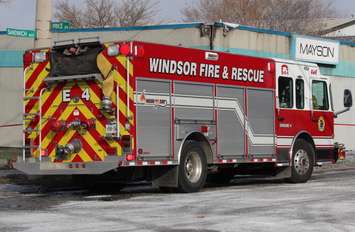The scene of a $1-million fire at Mayson Machining on Sandwich St. in Windsor, Novermber 18, 2014. (photo by Mike Vlasveld)