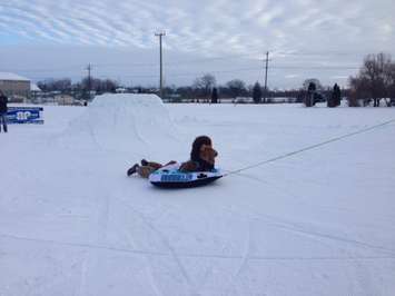 Ontario's first cable snow park opens at Lambton College. January 22, 2015 (BlackburnNews.com photo by Melanie Irwin)