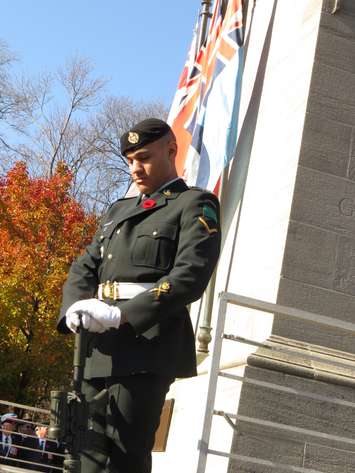 Remembrance Day Ceremony in London's Victoria Park. Photo by Ashton Patis. November 11, 2014.   

