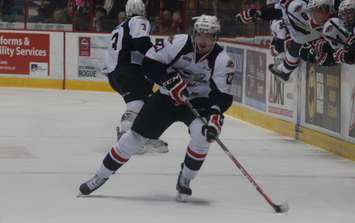 Windsor Spitfires LW Hayden McCool, December 31, 2014. (photo by Mike Vlasveld)