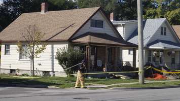 A partially collapsed home on Exmouth Street. September 23, 2019. (BlackburnNews photo by Colin Gowdy)
