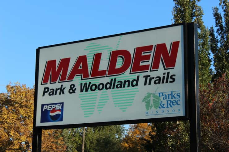 Malden Park sign. (Photo by Alexandra Latremouille). 
