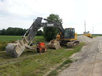 Road work in Chatham-Kent. (Photo by Cheryl Johnstone)