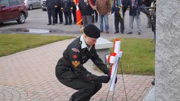 Members of the community gathered at the Aamjiwnaang First Nation Cenotaph for the annual Remembrance Day ceremony. November 9, 2016 (BlackburnNews.com Photo by Melanie Irwin)