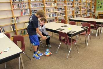 At Ridegtown District High School where the coding club shows off their skills by operating robots with their tablets. October 12, 2016. (Photo by Natalia Vega)