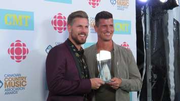 Brad and Curtis Rempel of High Valley named duo of the year at the CCMA Awards in London, September 11, 2016. (Photo by Miranda Chant, Blackburn News)