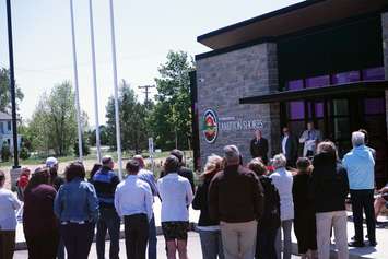 An audience gathers for the ribbon cutting of the new Lambton Shores Municipal Administration Building - May 25/23 (Photo courtesy of Alex Boughen)