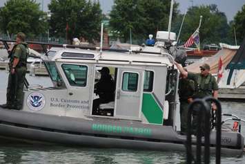 US Customs and Border protection staff attend the naming ceremony of the 