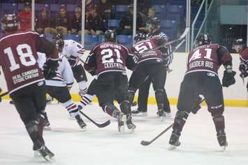 The Chatham Maroons take on the Sarnia Legionnaires, October 29, 2015. (Photo courtesy of Jocelyn McLaughlin)