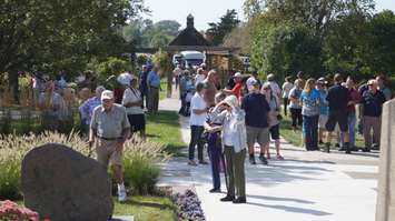 Crowds at Germain Park for when the snowbirds flew over the F-86 Sabre Golden Hawk Memorial on September 15, 2016 (BlackburnNews.com Photo by Briana Carnegie)