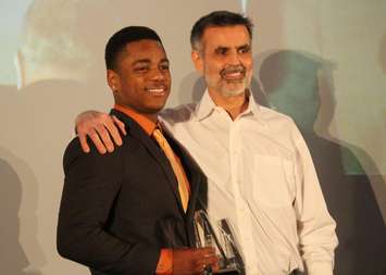 Recipients of a 2016 WESPY receive their awards, March 28, 2016, (Photo by Maureen Revait)