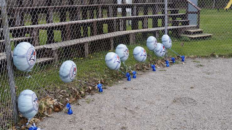 Blue Jays balloons set up at the ballpark. May 1, 2024. (Photo by Natalia Vega) 